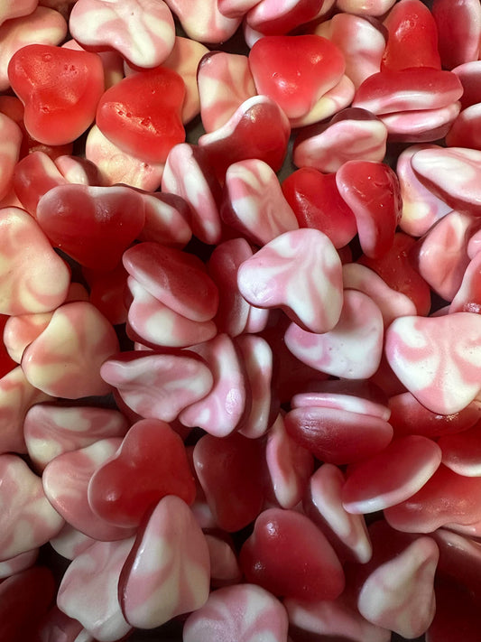 RED & WHITE HEARTS - LOVE HEART JELLY SWEETS